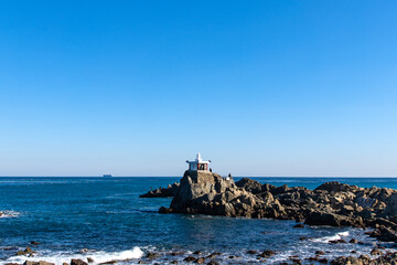 seascape with a shrine on the rock