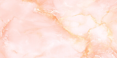 Fototapeta premium Abstract pattern resembling a marble or agate texture. It is dominated by warm shades, giving the impression of a natural stone surface illuminated by soft light, swirling veins and speckles.