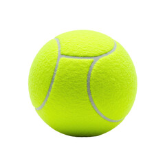 A single, brand-new neon yellow-green Padel ball with fuzzy felt texture and crisp seams, isolated on a clean, transparent seamless studio background with no shadows, ultra-photorealistic product