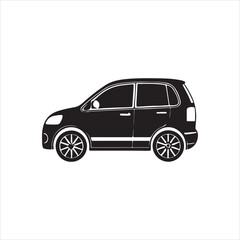 Naklejka premium Compact Car Silhouette Clip Art