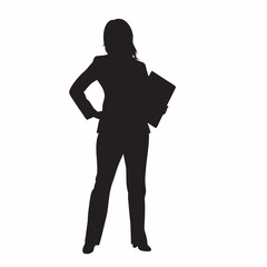 Businesswoman Silhouette Standing Pose