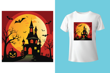 Halloween concept typography vector silhouette graphic design. Halloween t shirt design, halloween night vector illustration