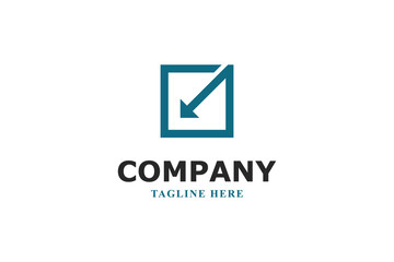 letter g square and arrow modern business logo