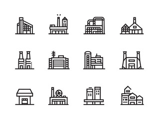 Fototapeta premium Creative Industrial Building Line Art Illustration