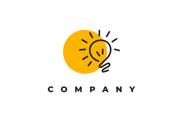modern line art shining lights logo