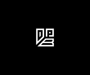dbp or dpb letter simple squre shape logo
