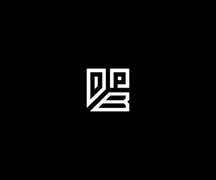 dbp or dpb letter simple squre shape logo