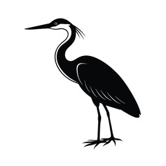 Obraz premium heron bird silhouette vector