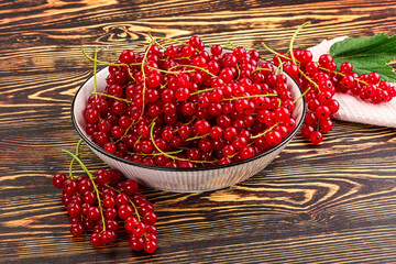 Ripe and juicy red currants berry