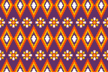 Fabric Pixel Art Geometric Pattern. vector illustration