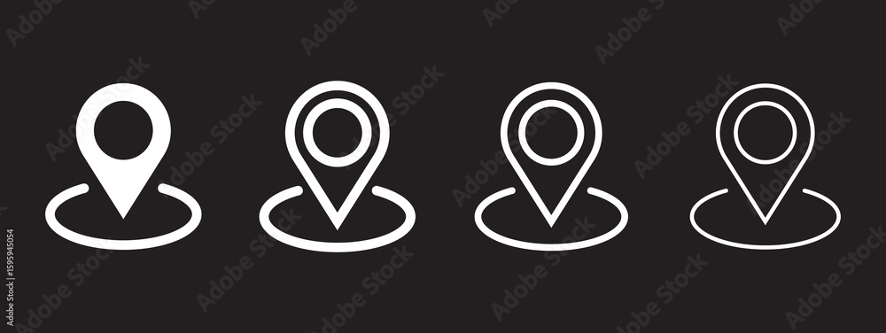 Fototapete location vector icon set. point illustration sign collection. position symbol.colorful location icon
