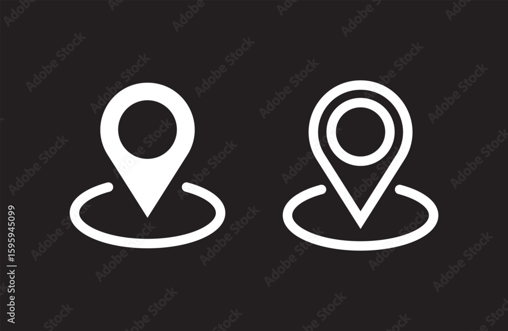 Fototapete location vector icon set. point illustration sign collection. position symbol.colorful location icon
