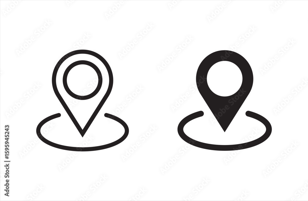 Fototapete location vector icon set. point illustration sign collection. position symbol.colorful location icon
