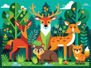 Nature Animal Vector Set for Children