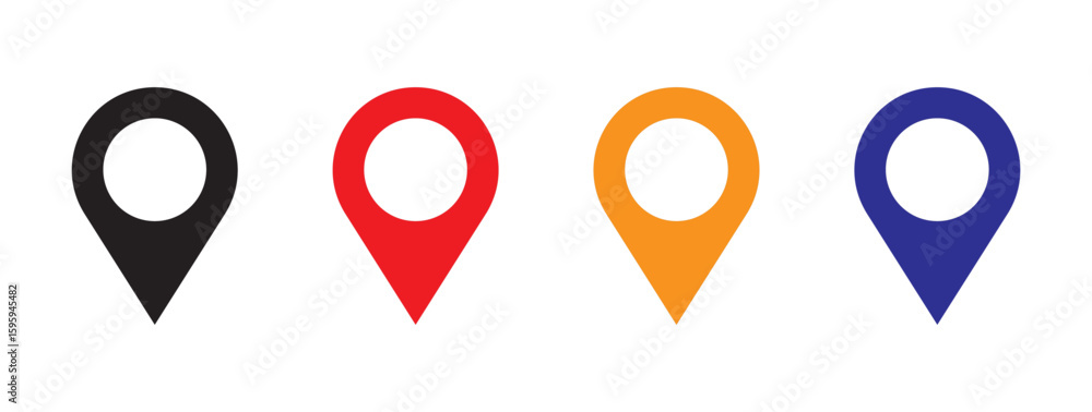 Fototapete location vector icon set. point illustration sign collection. position symbol.colorful location icon