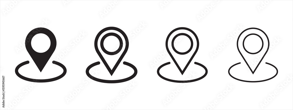 Fototapete location vector icon set. point illustration sign collection. position symbol.colorful location icon