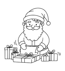 Santa Claus Wrapping Gifts