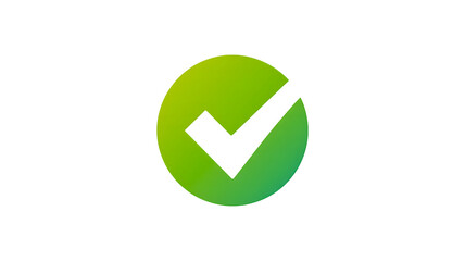 Green checkmark in circle icon symbolizing approval or confirmation isolated on white

