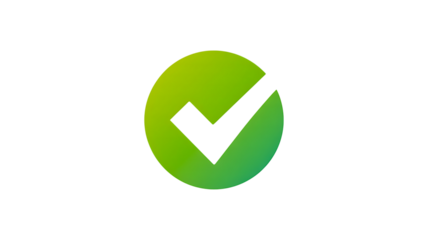 Green checkmark in circle icon symbolizing approval or confirmation isolated on white

