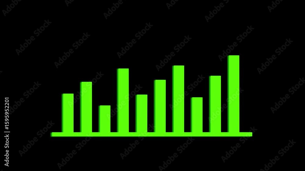 Aufkleber marketing presentation animated green bar graph chart digital business finance abstract. data visual