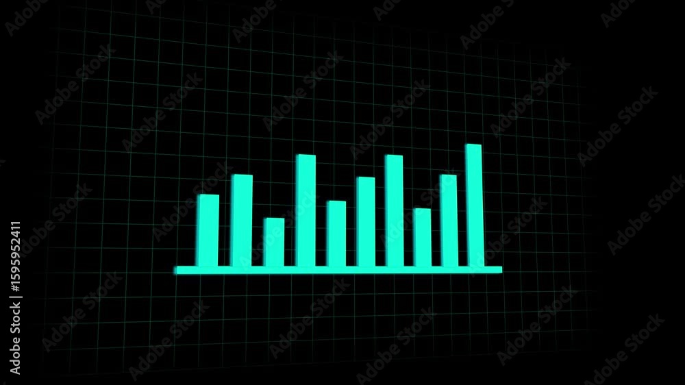Aufkleber technology innovation animated teal bar graph chart business growth success motion graphics. digital