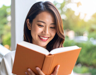 Fototapeta premium 本を読む若い女性/ young woman reading a book