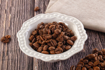 Roasted brown araboca coffee beans