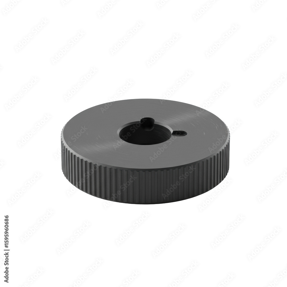 Poster a single generic core slider disc, full object, on a pristine transparent plain background with even