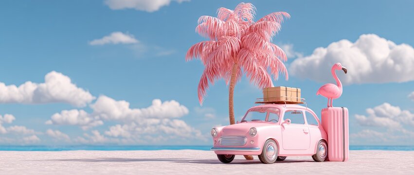 Pink beach getaway