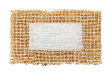 Textured Burlap Patch with White Center