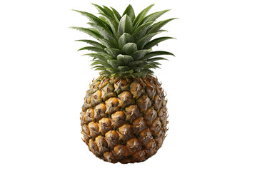Fototapeta premium Studio shot of a fresh pineapple on a black backdrop showcasing its texture