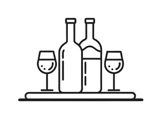 Black and White Wine Icon Collection