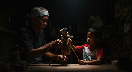A Master Puppet Maker and His Young Apprentice: Passing Down Traditional Indonesian Wayang Kulit Puppetry