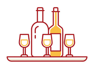 Sommelier Tasting Wine Outline Design