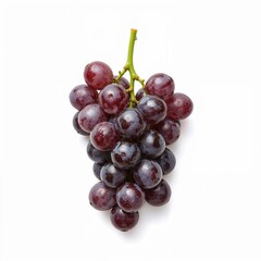 Fototapeta premium Fresh bunch of red grapes isolated on white background with natural bloom and vibrant skin ideal for wine, health, and fruit concepts