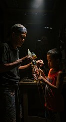 A Master Puppeteer and his Apprentice: The Art of Wayang Kulit Shadow Puppetry in Indonesia