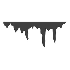 Cartoon stalactites and stalagmites silhouette 