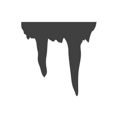 Cartoon stalactites and stalagmites silhouette 