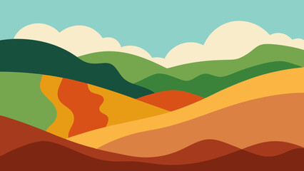 landscape made from collage style paper textures and layers