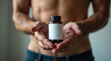 Someone holding a bottle of medicine in their hands
