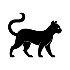 Obraz premium Black cat silhouette vector illustration for domestic feline pet design