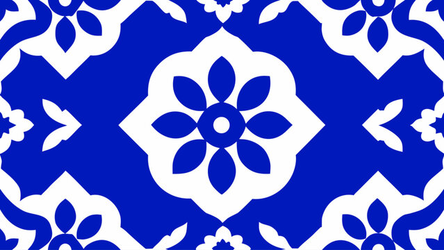 Seamless Pattern Delftware Style Decorative