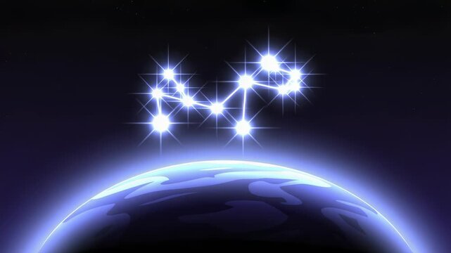 Cassiopeia Rotates Over Planet With Ethereal Glows