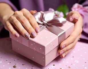 卒業の喜びを彩る：上品なネイルとギフトボックス