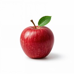 Red apple macro on white background for nutrition themes, healthy living blogs, and fitness-focused branding

