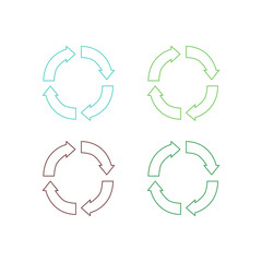 RECYCLE ARROWS SIGN SYMBOL LOGO VECTOR