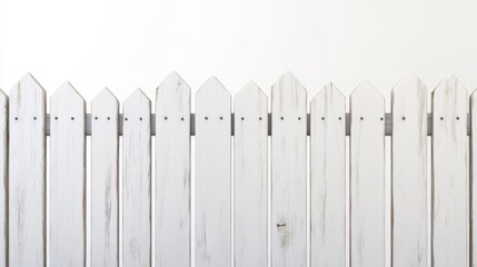 Fototapeta premium White Picket Fence offers Rustic Appeal and Garden Boundary Concept Theme.