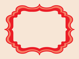 Editable Red Wavy Outline Frame Bundle