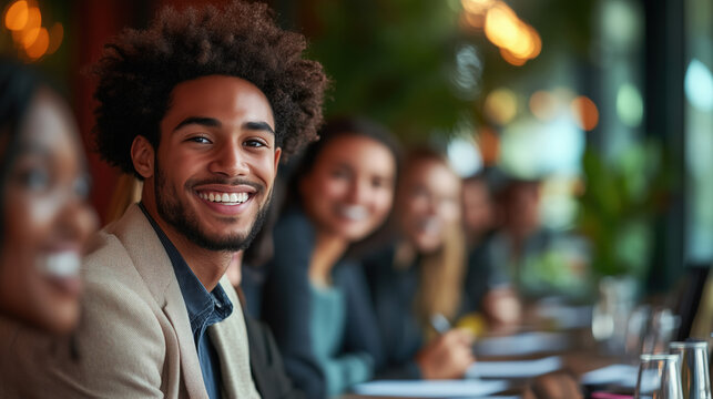 team members smiling during a cloud-based strategy workshop