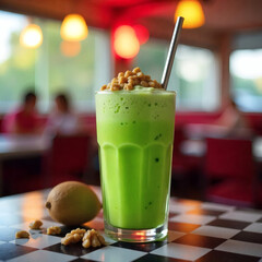cocktail with kiwi and strawberry